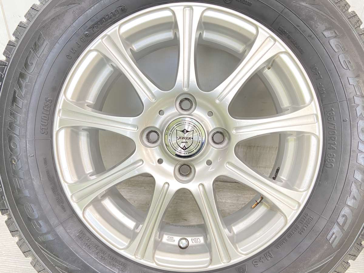 中古タイヤ スタッドレスタイヤ ホイールセット 4本セット 185/70R14 　 JOKER 14x5.5 50 100-4穴 　 イエローハットアイスフロンテージ_画像6