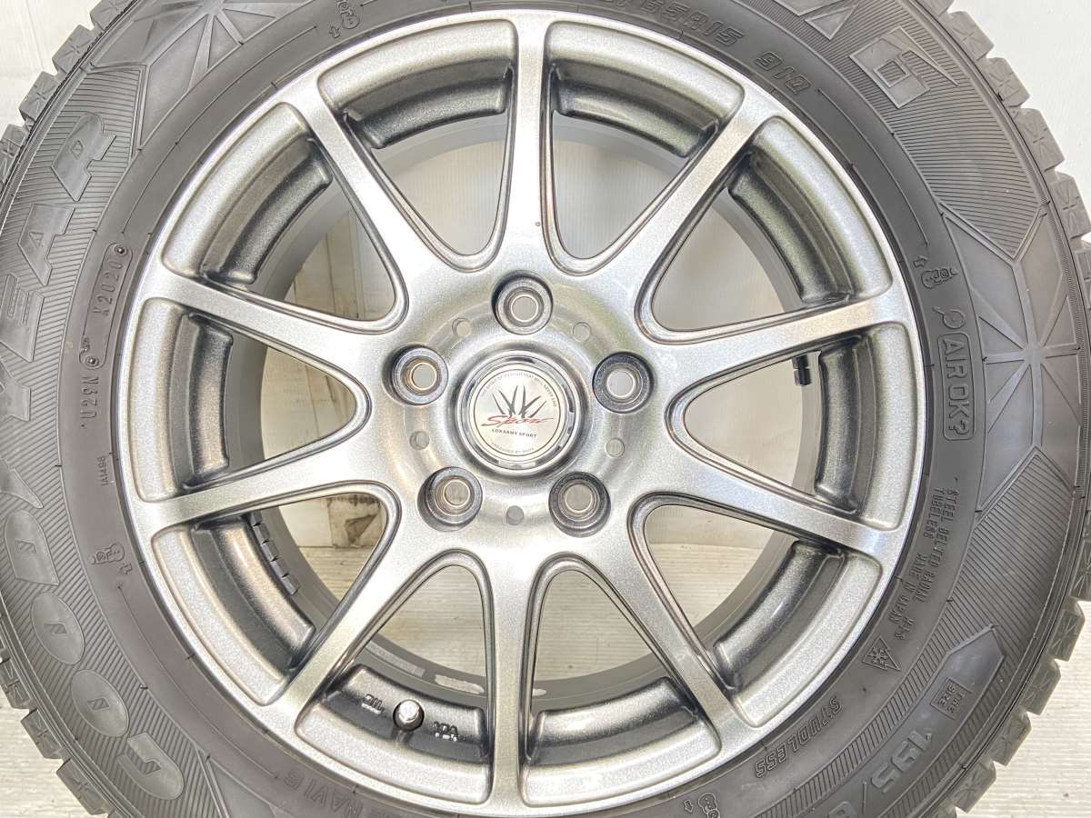 中古タイヤ スタッドレスタイヤ ホイールセット 4本セット 195/65R15 ロクサーニスポーツ 15x6.0 53 114.3-5穴 GY アイスナビ 6_画像4