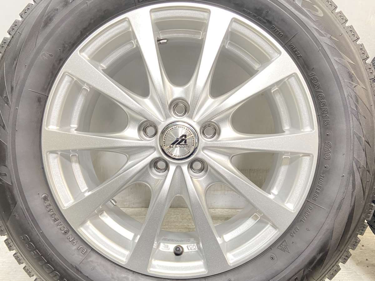 中古タイヤ スタッドレスタイヤ ホイールセット 4本セット 195/65R15 　 AZ SPORTS 15x6.0 45 100-5穴 ブリヂストン ブリザック VRX2_画像5