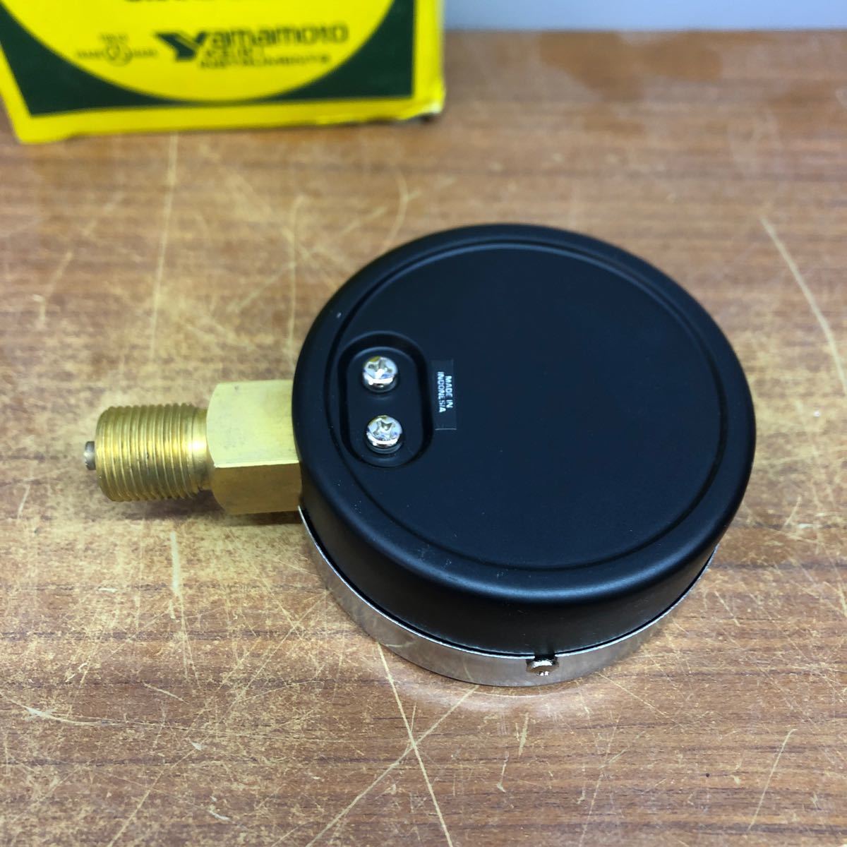 山本計器 圧力計 ゲージ PRESSURE GAUGE 0～1.0Mpa 防振型 A 3/8-Φ75 ネジ_画像4