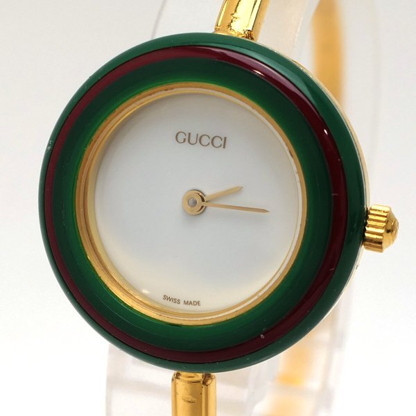 １円～GUCCI チェンジベゼルウォッチ 11/12.2 替えベゼル12 レディース バングル クォーツ 箱 グッチ◆送料600円(近畿)◆質屋 神戸つじのの画像1