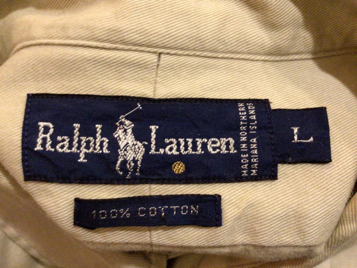 90’S RALPH LAUREN B.D COTTON SHIRT SIZE L ラルフローレン ボタンダウン コットン シャツ ビンテージ_画像4