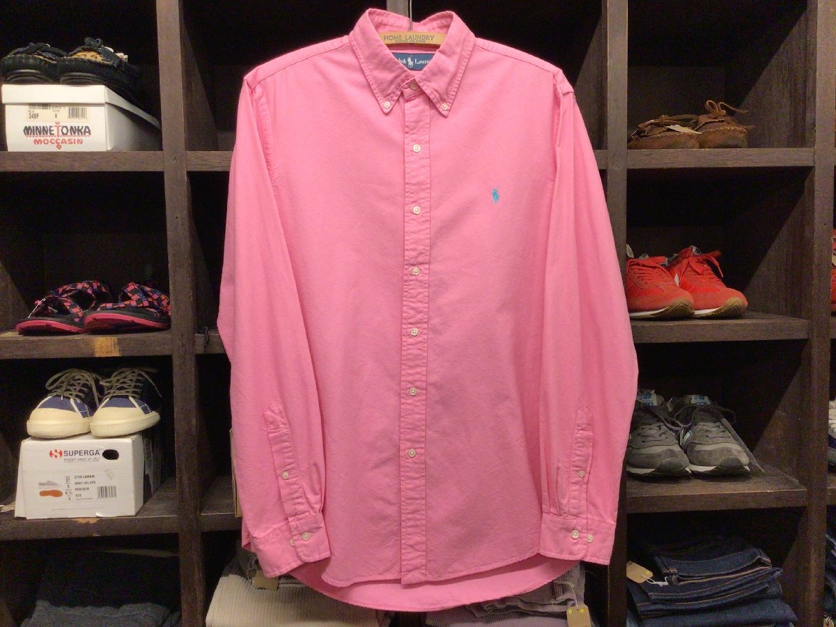 90’S RALPH LAUREN B.D COTTON SHIRT SIZE M ラルフ ローレン ボタンダウン コットン シャツ ビンテージ_画像1