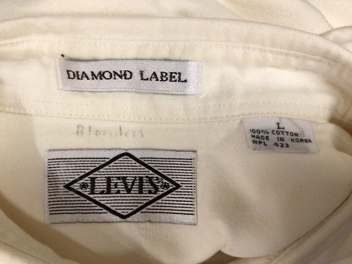 90’S LEVIS DIAMOND LABEL COTTON SHIRT SIZE L リーバイス ダイアモンド レーベル コットン シャツ ワーク_画像4