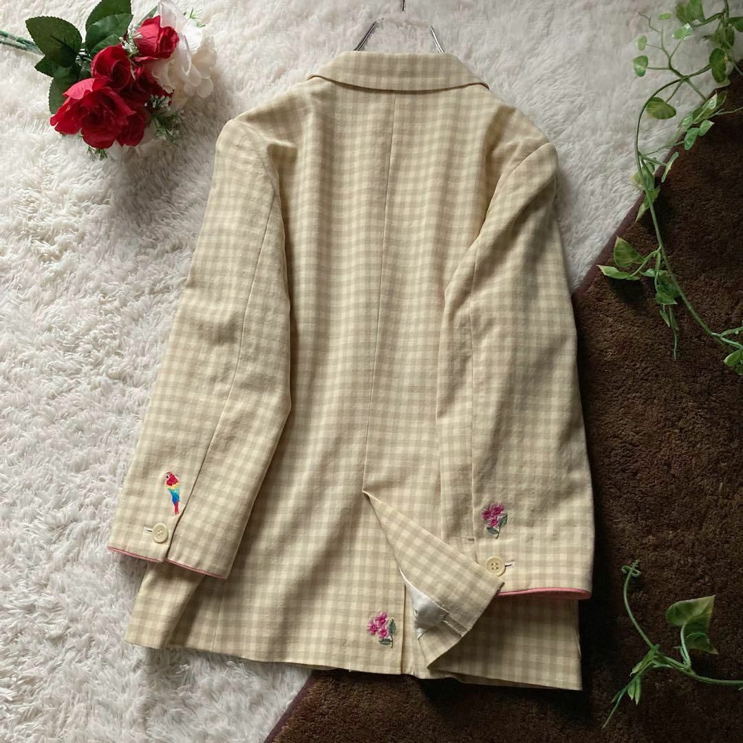 ポールスミス ギンガムチェック スカートスーツ 花鳥刺繍 ポールスミス ギンガムチェック スカートスーツ 花鳥刺繍