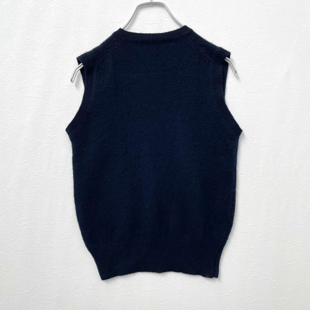 90s Vintage Ralph Lauren po knee embroidery V neck wool knitted the best navy Kids 150cm POLO RALPH LAUREN