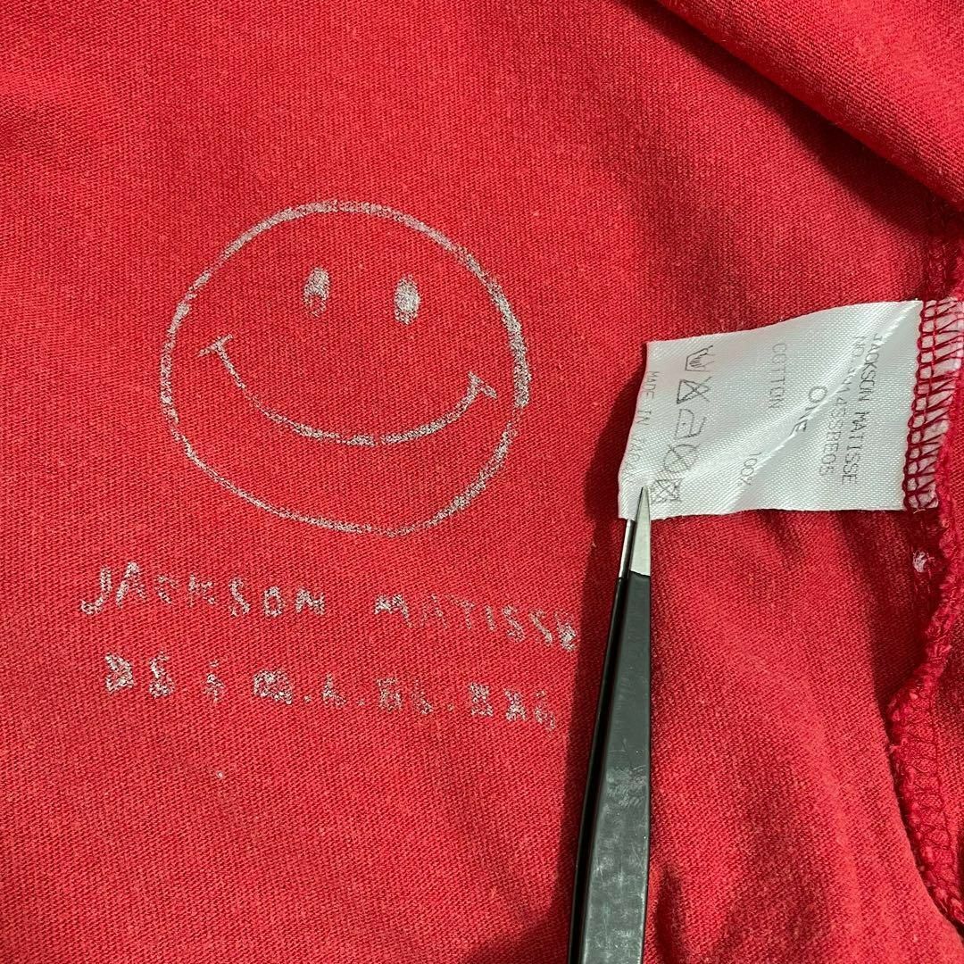 ジャクソンマティス　プリントロゴ　半袖　カットソー　Tシャツ　赤　ONEサイズ　JACKSON MATISSE