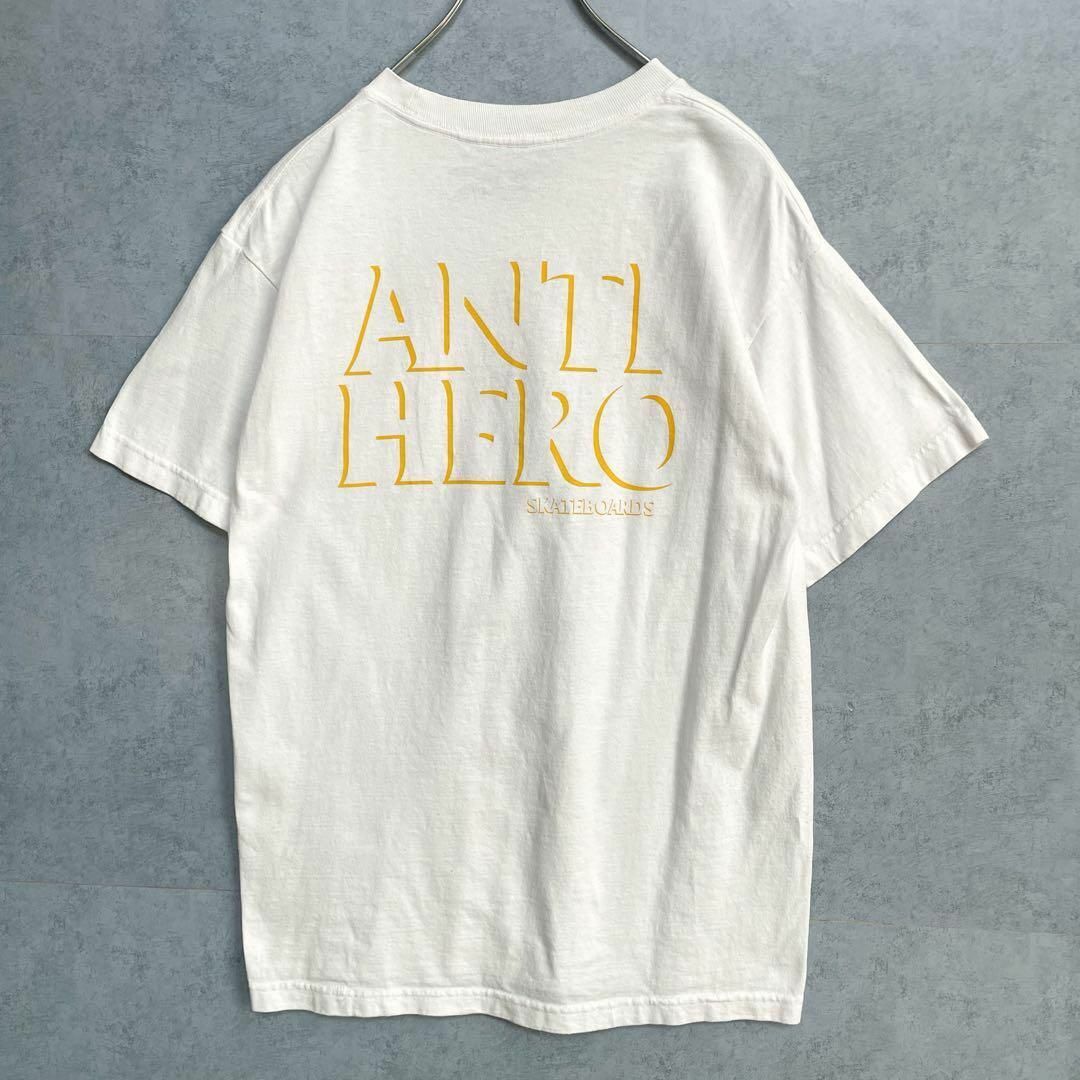 アンチヒーロー　ポケット付き　両面　プリントロゴ　半袖　Tシャツ　白　メンズ　Mサイズ　ANTI HERO SKATEBOARDS
