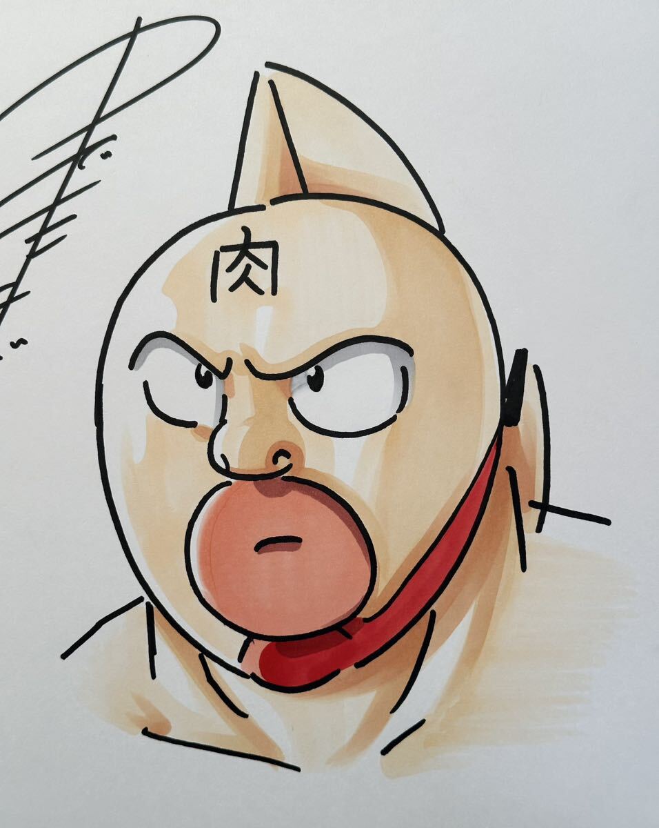 [ autograph square fancy cardboard ].. Tama .[ Kinnikuman ] square fancy cardboard . pen copy 