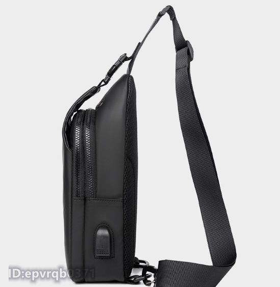 斜め掛けバッグ 新品 ボディバッグ メンズ ワンショルダーバッグ 多機能 軽量 鞄 USBポートリュックサック 防水加工 ２色選ぶ/グレー_画像3