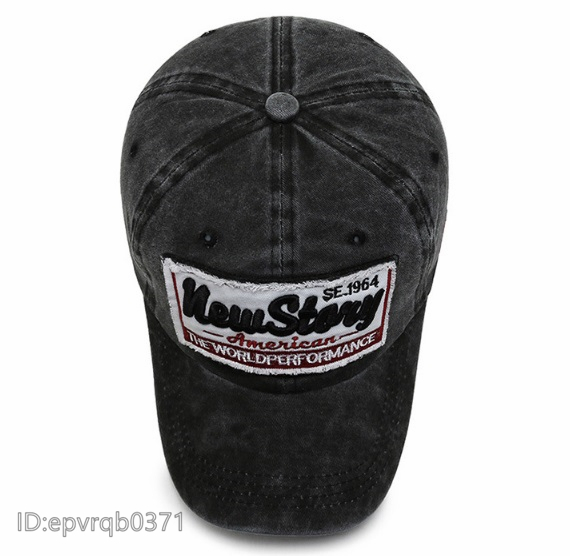 【２点セット】 新品 野球帽 メンズ キャスケット 刺繍 デニムキャップ 帽子 フリーサイズ アウトドア 調節可能 黒/カーキ_画像7