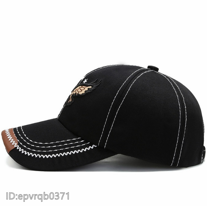野球帽 ゴルフキャップ メンズ キャスケット 新品 刺繍イーグル 帽子 紳士 アウトドア フリーサイズ 調節可能 /黒_画像3