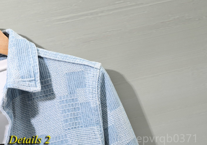 デニムジャケット 新品 上質 メンズ ジージャン 長袖 チャック柄 折り襟 シャツ 紳士 トップス サイズ選択可能 青/XLサイズ_画像4