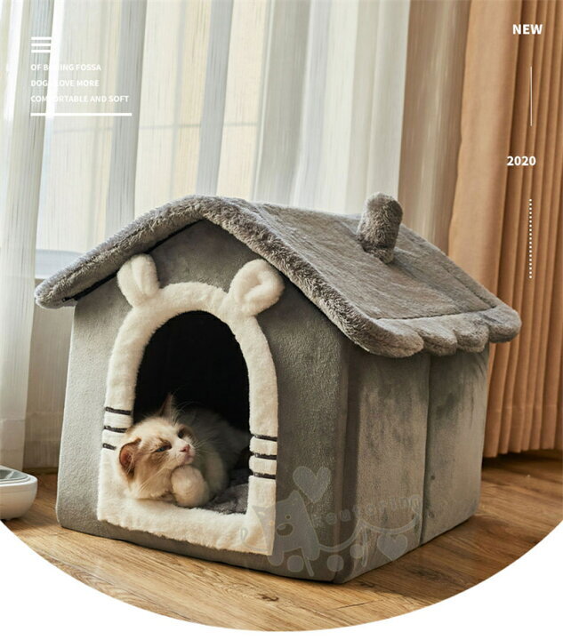《新品》ペットハウス【小型犬用】ペットベッド 犬 いぬ 猫 ネコ ドーム型 ベッド ペット用品 可愛い 柔らか 滑り止め C2005