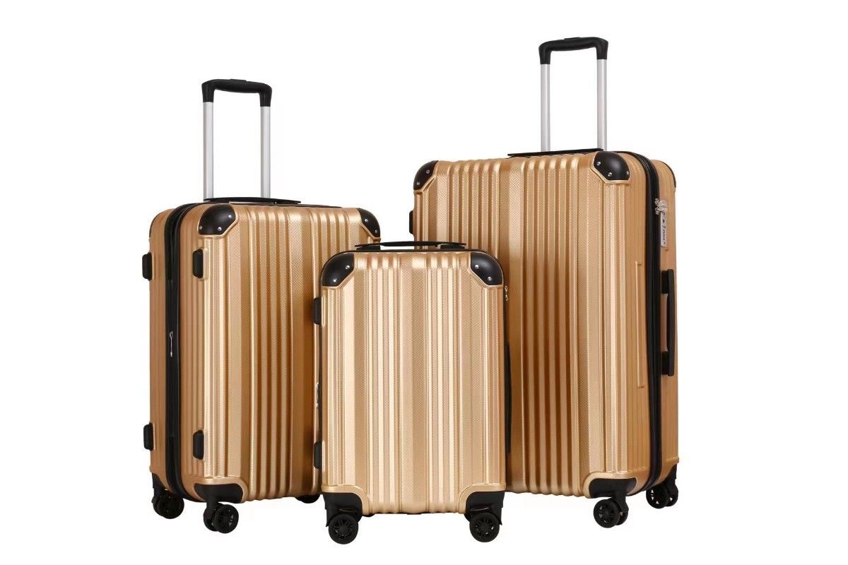 キャリーケース ゴールド ｓサイズ 新品 【拡張機能】機内持ち込み 軽量 TSAロック スーツケース