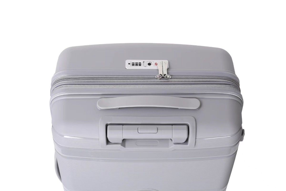 キャリーケース グレー Mサイズ ハード 軽量 拡張 スーツケース ハード 旅行
