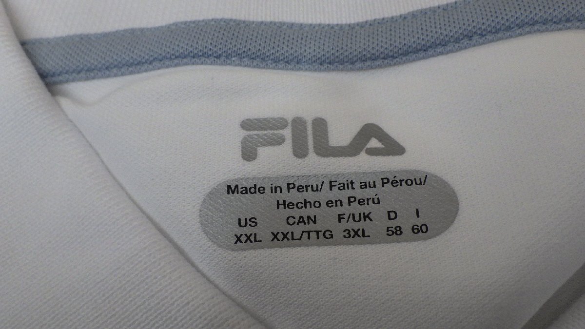 C272-1471071 FILA フィラ メンズ ポロシャツ ホワイト 白色 半袖 US/2XL JP/3XLの画像4