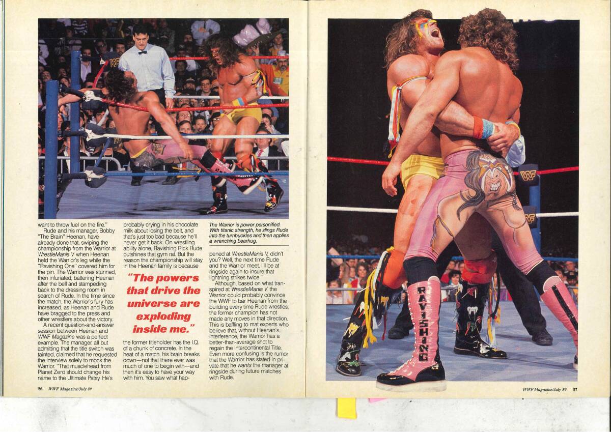 WWF　マガジン　1989年8月号　アメリカンプロレス　Hホーガン　Uウォリアー　Rルード　デモリッションズ　Aジャイアント　輸入品　_画像4