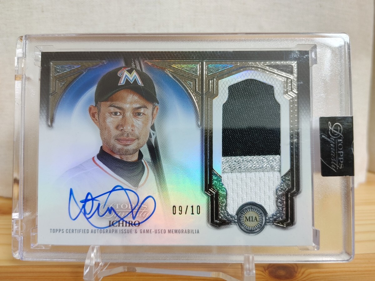 イチロー 直筆サインカード Topps dynasty auto 10枚限定 relic patch マーリンズ マリナーズ オリックス MLB オンカードオート 大谷_画像1