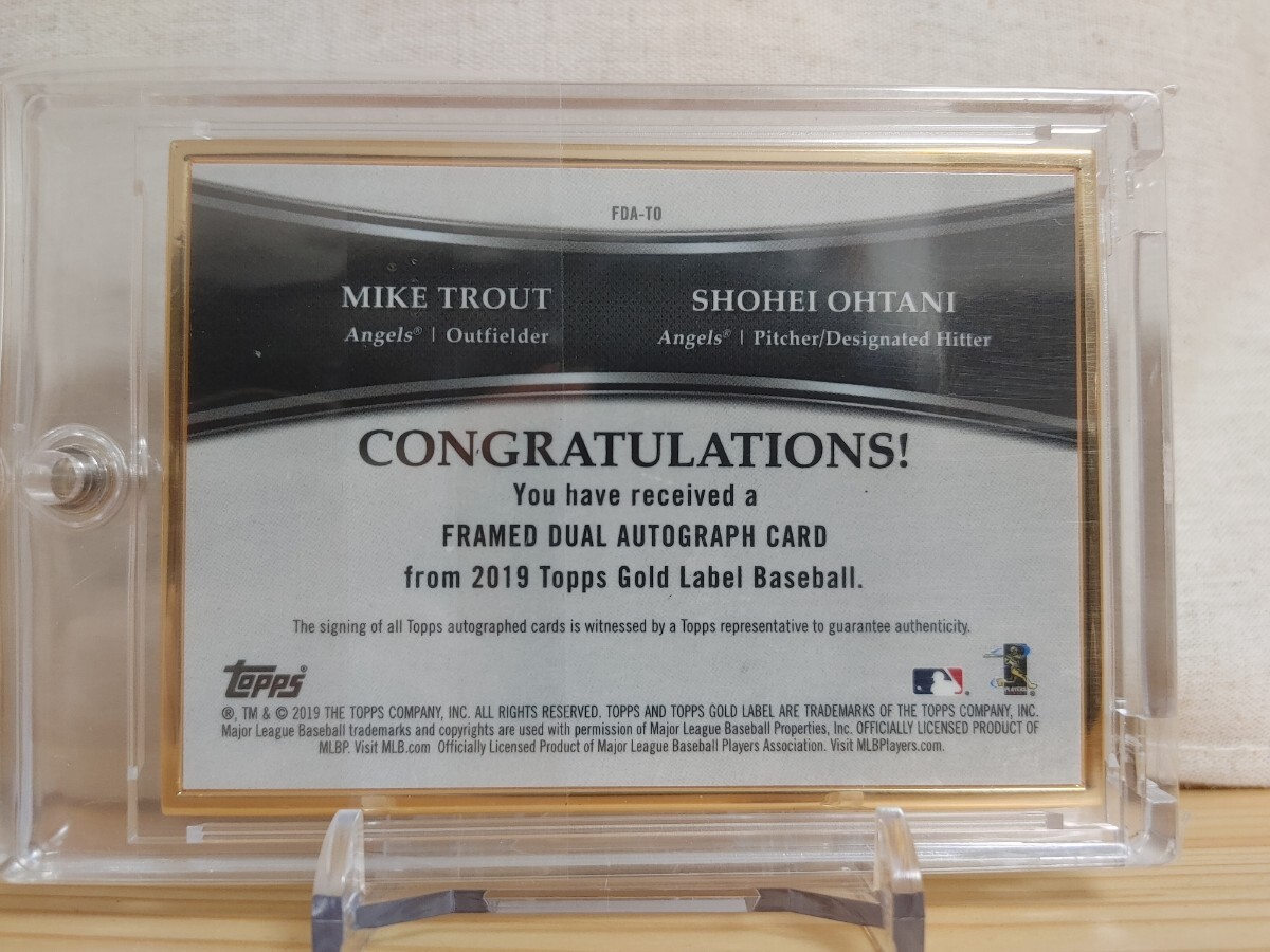 【5枚限定】 大谷翔平 トラウト 直筆サインカード topps gold label auto 5/5 ラストナンバー Mike Trout エンゼルス MVP MLB ゴールド_画像2