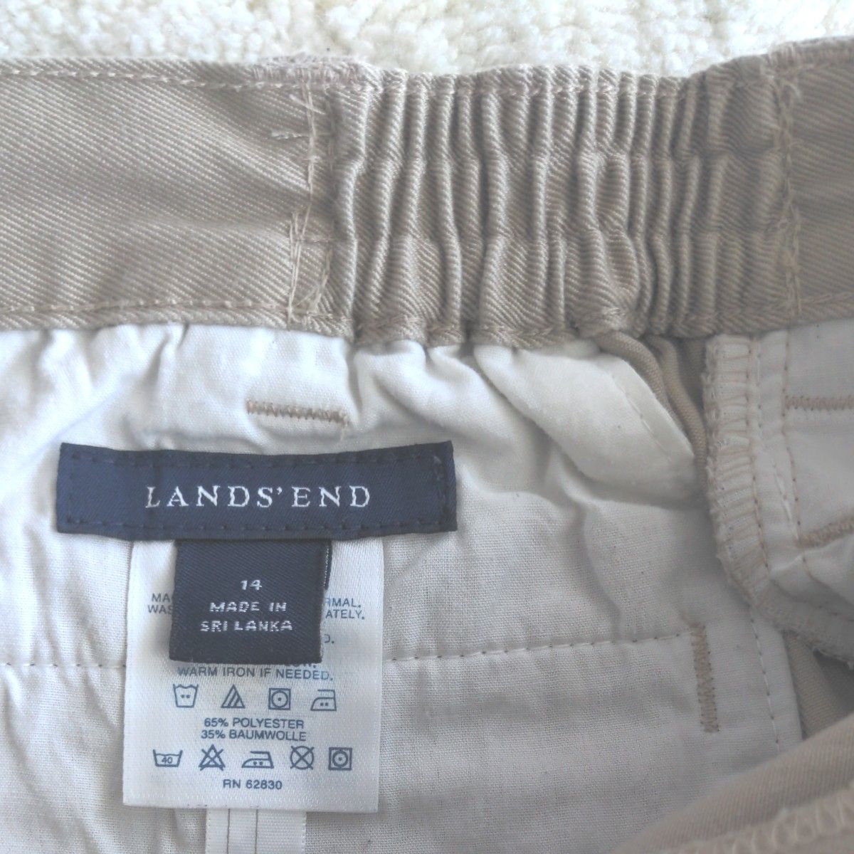 ランズエンド Lands End  カーキハーフパンツ ショートパンツ 半ズボン USサイズ14歳用 並行輸入品
