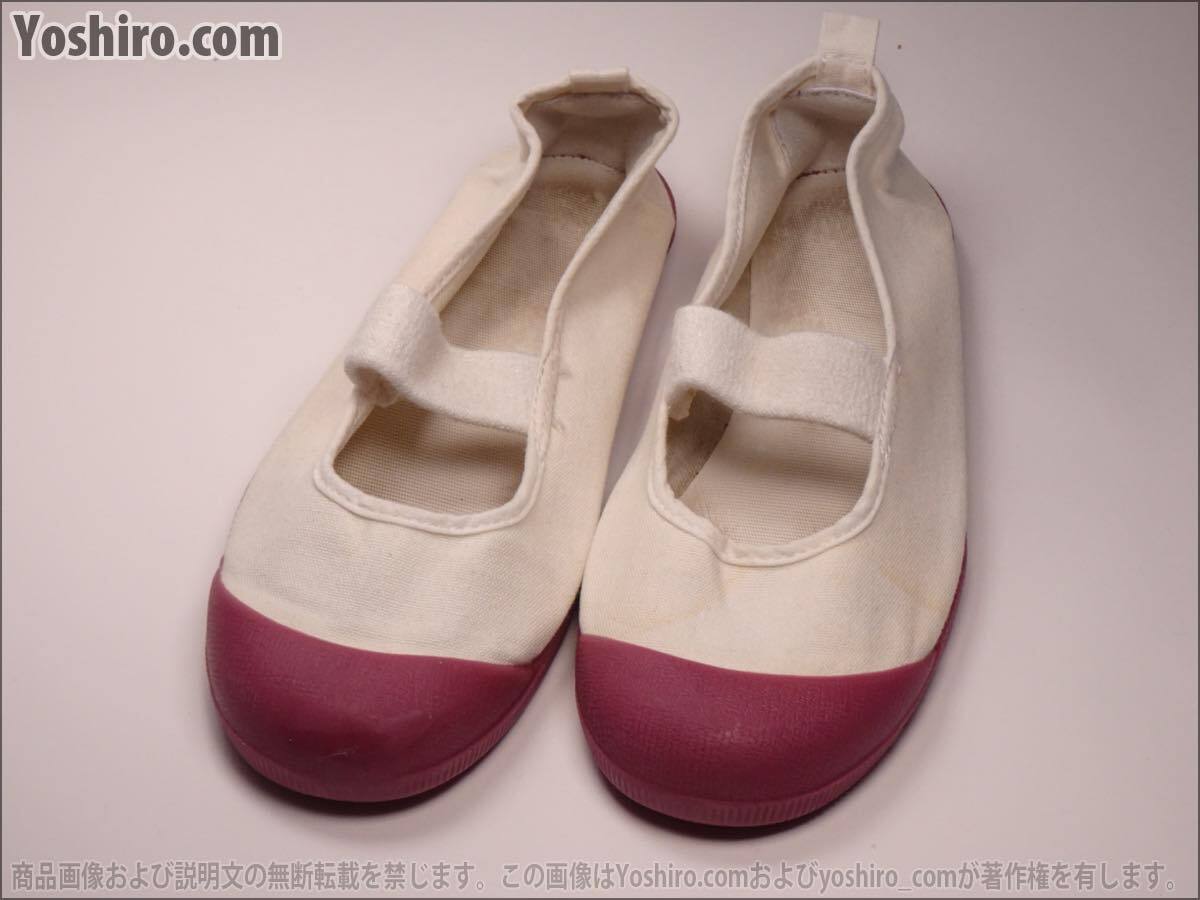  труба KS116* б/у /21cm EE(2E)* moon Star MoonStar сменная обувь сверху обувь . внутри надеть обувь белый +. красный низ * ткань / сделано в Японии / девочка 