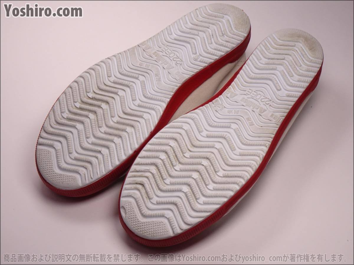  труба KS083* б/у /22cm EE(2E)* Achilles Achilles туфли без застежки сменная обувь сверху обувь . внутри надеть обувь белый + красный + белый низ * ткань / сделано в Японии / девочка 