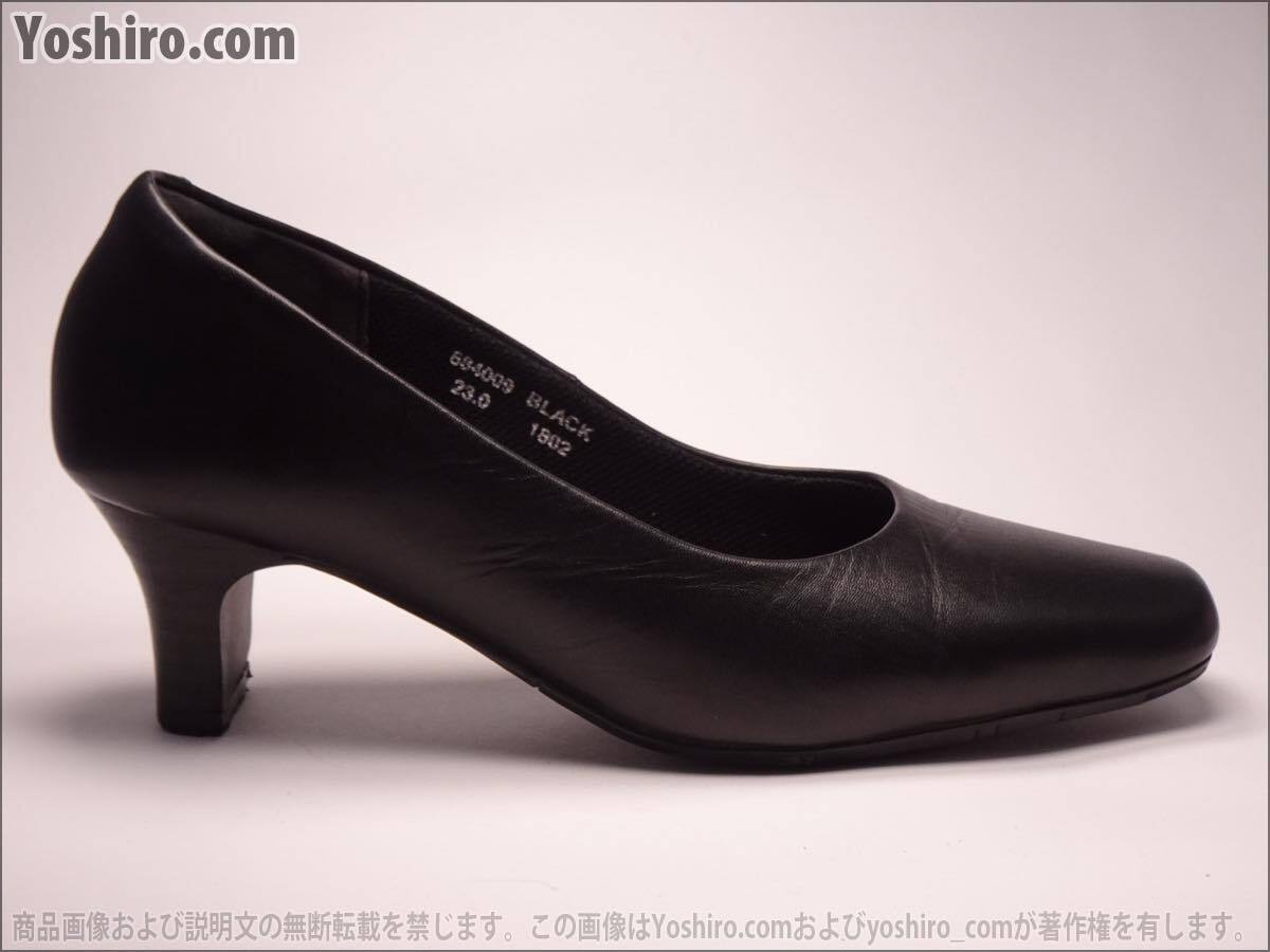  tube LS108* used /23cm EEE(3E)* office support OfficeSupport plain pumps black formal 684009* original leather /../ heel 5.5cm