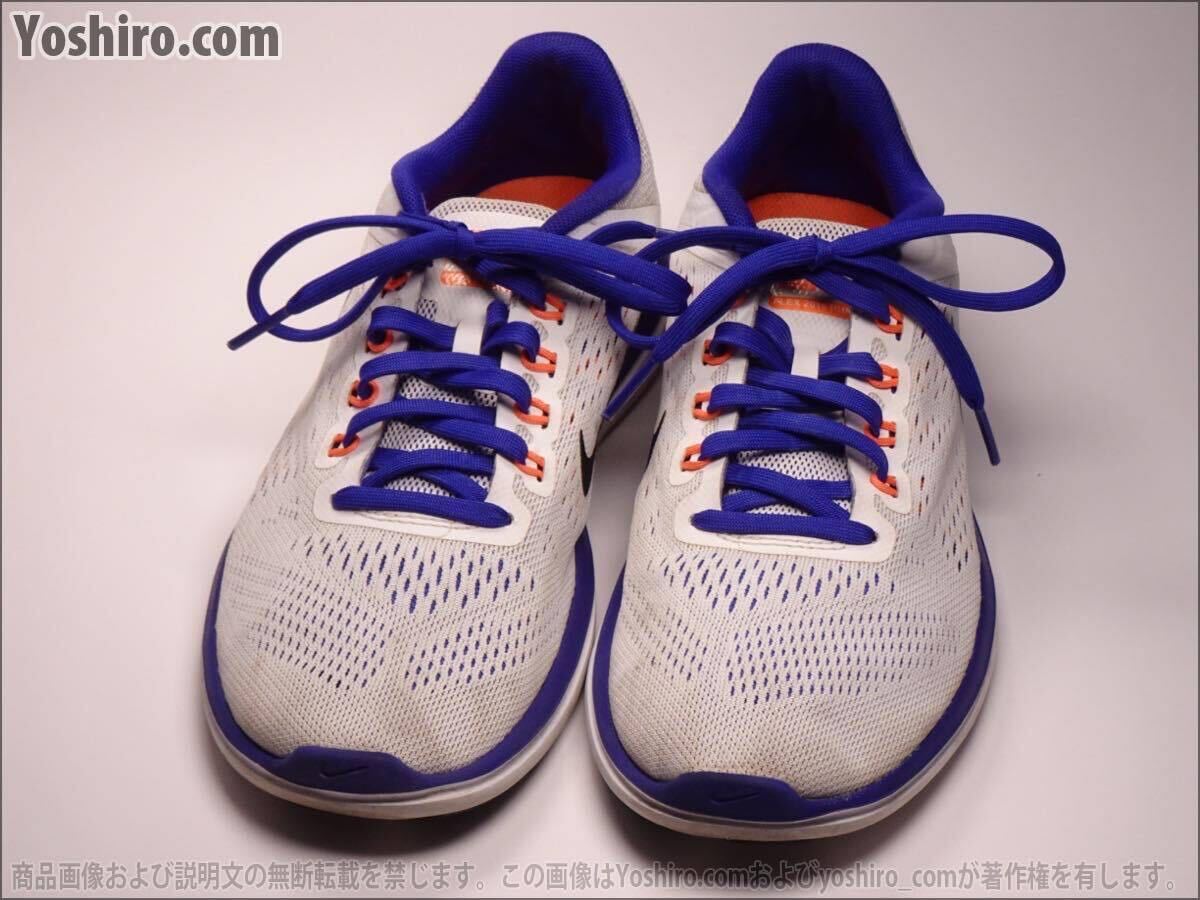  труба LS105* б/у /23.5cm* Nike Nike бег обувь Womens Flex 2016 Run белый + голубой 830751-100* синтетическое волокно 