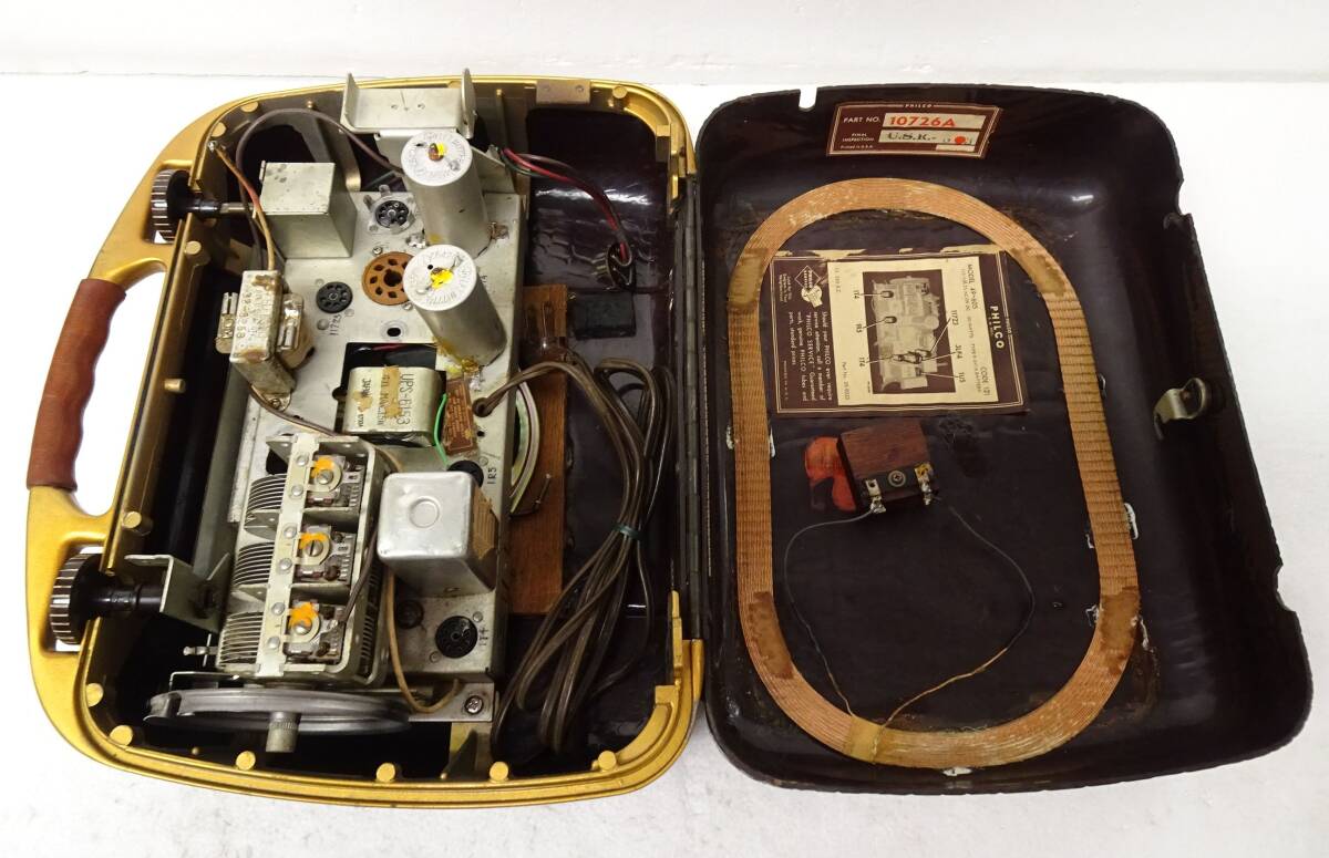  Junk Vintage America PHILCO vacuum tube radio present condition delivery goods / interior * display / black ko style 