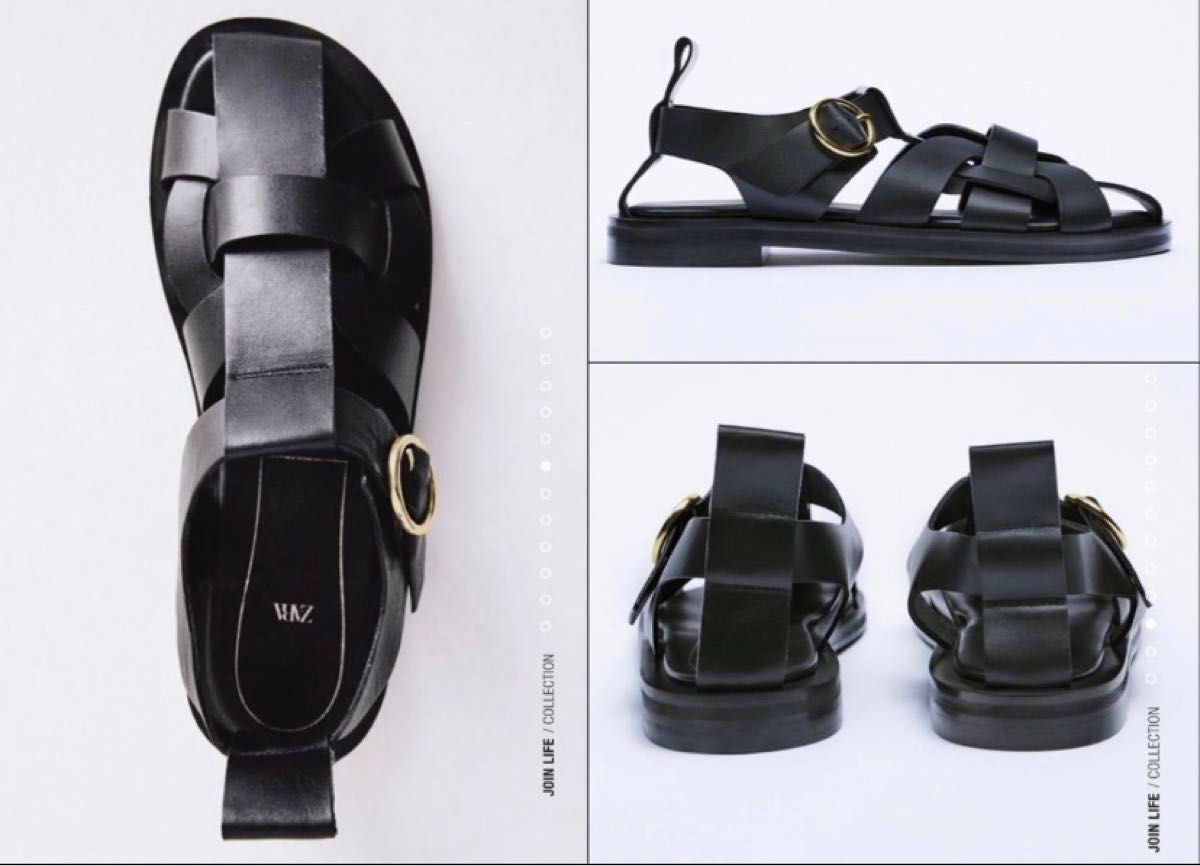 ZARA レザーフラットケージサンダル 36 黒|Yahoo!フリマ(旧 ZARA レザーフラットケージサンダル 36 黒|Yahoo!フリマ(旧