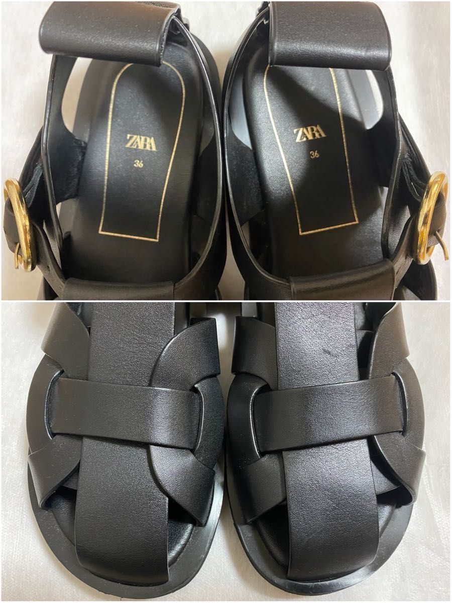 ZARA レザーフラットケージサンダル 36 黒|Yahoo!フリマ(旧 ZARA レザーフラットケージサンダル 36 黒|Yahoo!フリマ(旧