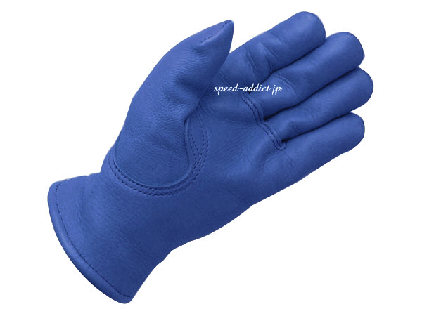 CHURCHILL GLOVE 裏地付 BLUE S/チャーチルグローブタンブルー青シンサレート100g裏地付バイク用手袋レザーグローブ鹿革本革thinsulate防寒_画像3