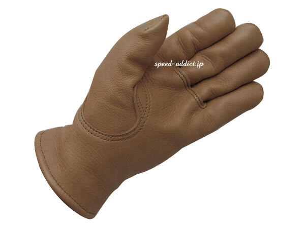 CHURCHILL GLOVE 裏地付 WALNUT M/チャーチルグローブ茶色シンサレート100g裏地付バイク用手袋レザーグローブ鹿革本革本皮thinsulate防寒_画像3