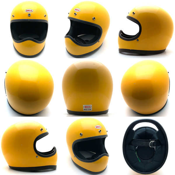 送料無料 BELL MOTO STAR YELLOW 59cm/ベルモトスター黄色イエロービンテージヘルメットオフロードフルフェイスmoto3モト3モトクロス60s70s_画像2