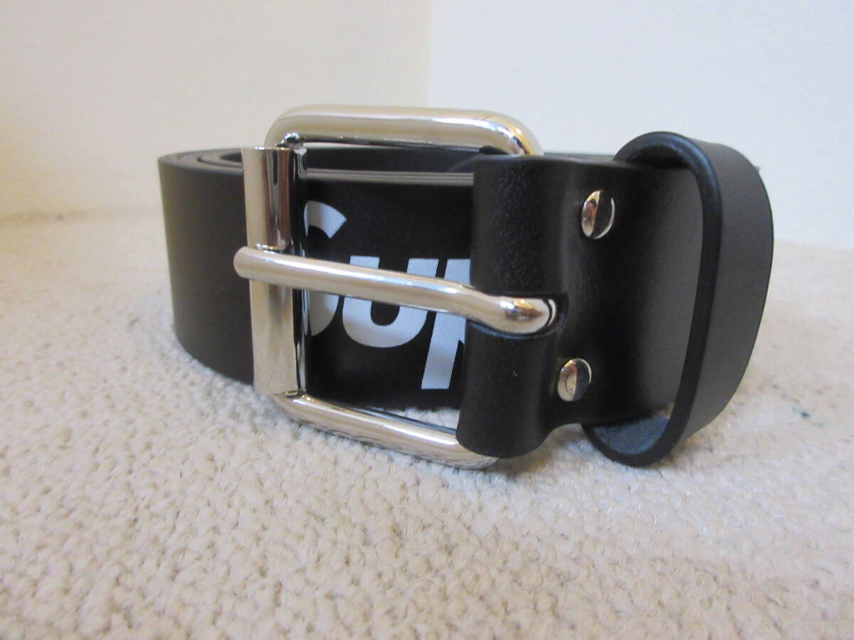 ▽1000円スタート 未使用 シュプリーム Supreme Repeat Leather Belt リピート レザー ベルト 黒XLの画像2