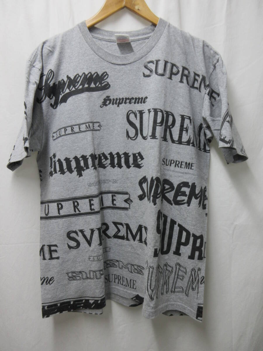 ▽1000円スタート シュプリーム Supreme Multi Logo Tee マルチロゴ Tシャツ グレーMの画像1