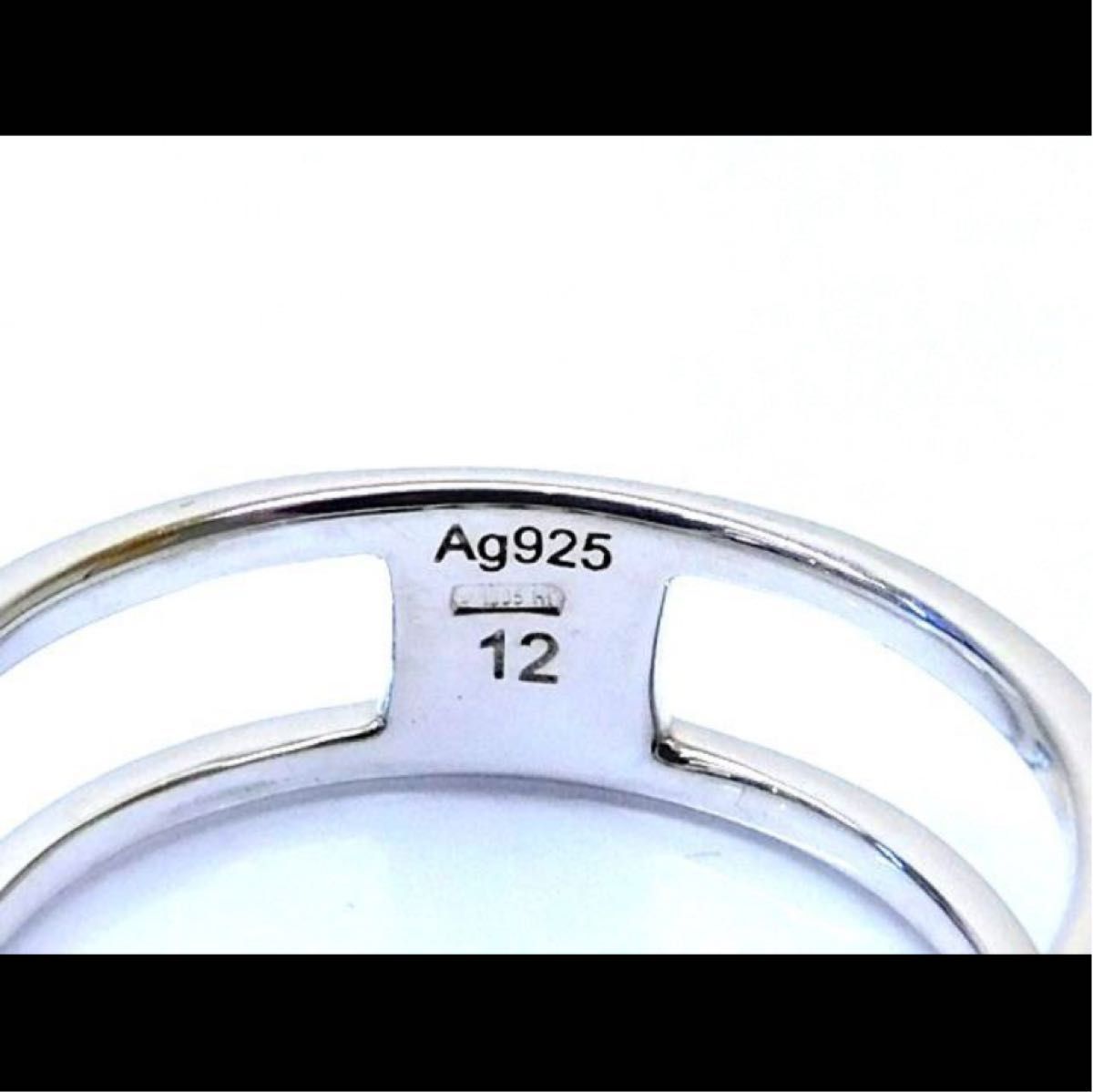 新品同様品 グッチ ■ 11号(12) インターロッキングG オープンバンド 指輪 リング シルバー 925 GUCCI