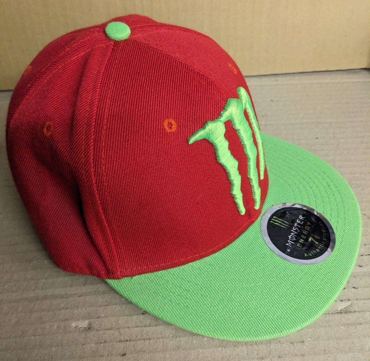 MONSTER ENERGY　モンスターエナジー　赤　レッド　緑 グリーン　キャップ　ベースボールキャップ　帽子　7 1/8 _画像2