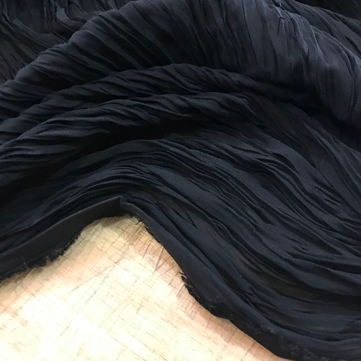 ワッシャーガーゼシフォン ブラック 150cm巾×1m
