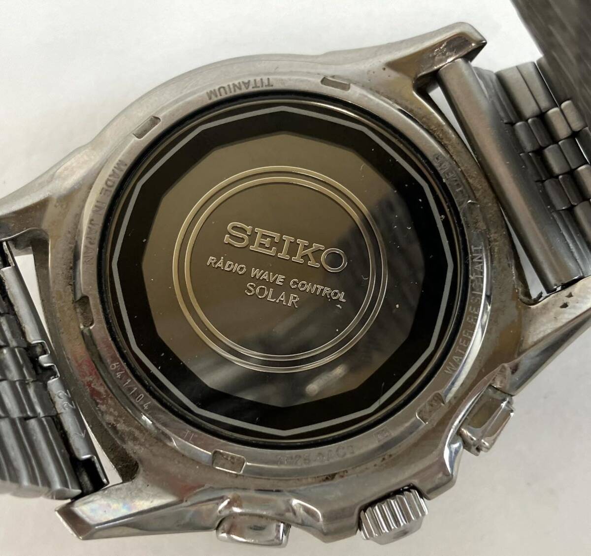【HM1190】 SEIKO セイコー RADIO WAVE COETROL SOLAR ソーラー 7B25-0AC0 ブラック文字盤 デイト 3針 ラウンド メンズ 腕時計 φ53.5_画像2