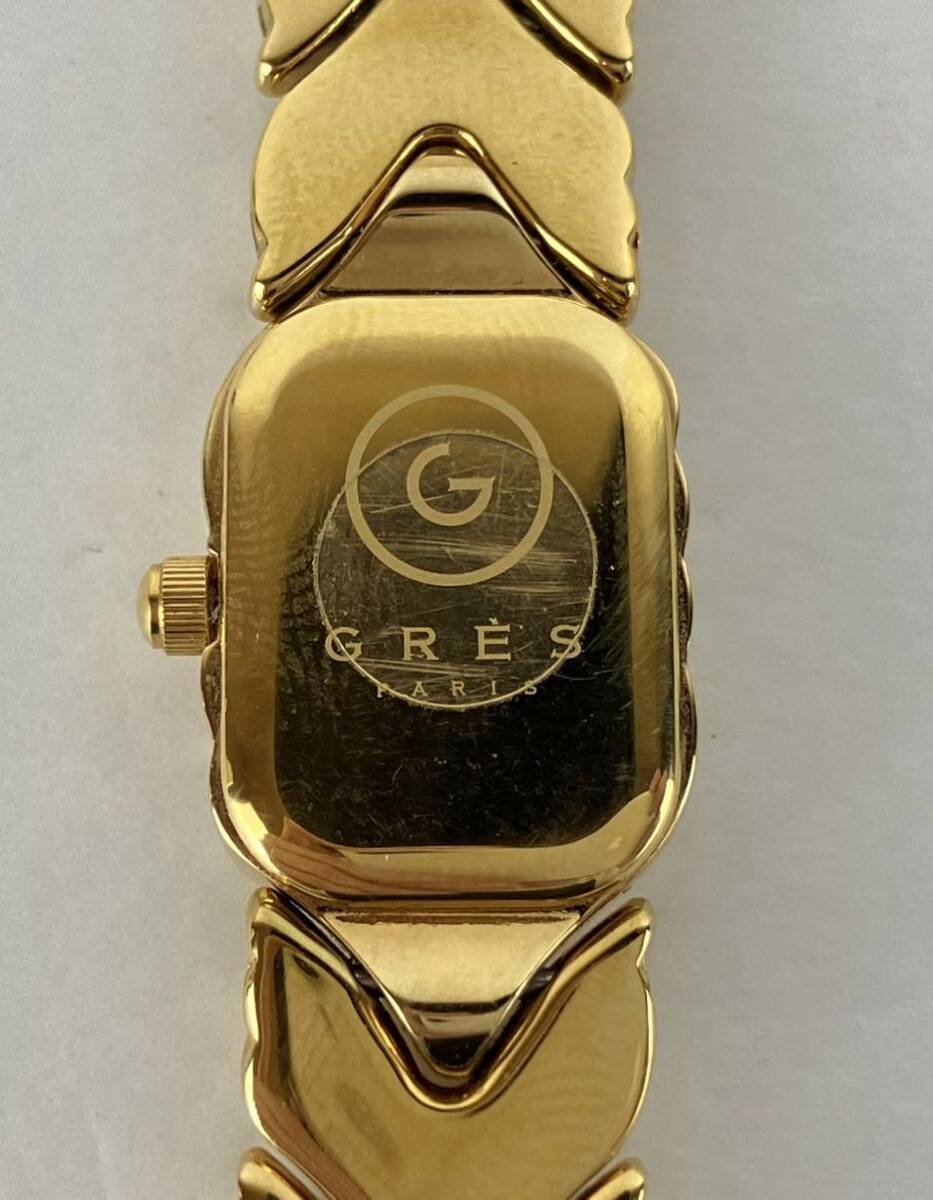 [SR312] GRES gray PARISma dam gray blur Swatch black face 1P diamond Qz quartz lady's wristwatch φ50.25