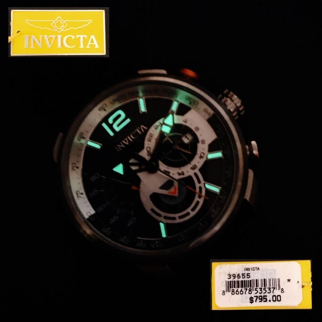 新品 INVICTA インビクタ 腕時計メンズ 濃紺 クロノグラフ 39655 アビエイター 重厚感ゴージャスおしゃれ 入手困難 USデザイン プレゼント