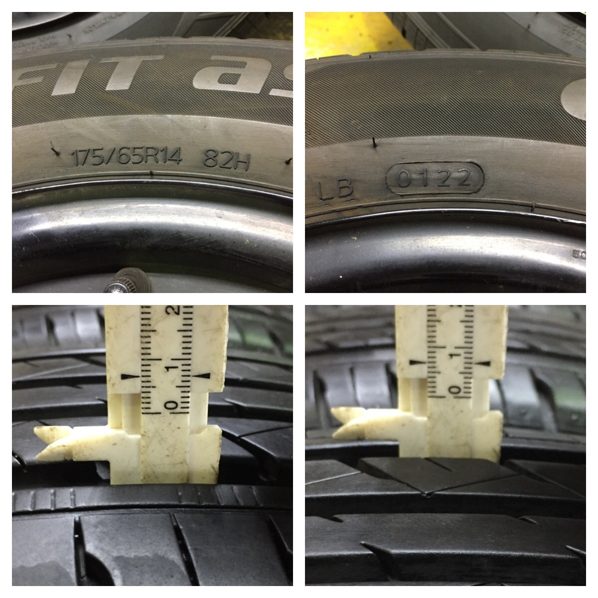 9 LauFenn G FIT AS-01 175/65R14 2022年製 9分目 アクア ポルテ パッソ ヴィッツ スペイド ノート フィット ハスラー ソリオ 等 *7342_画像3