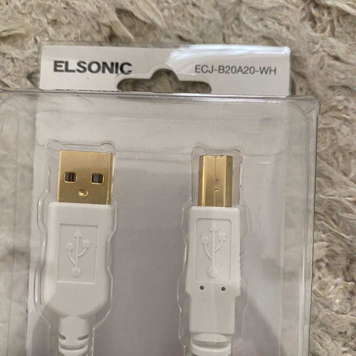 ELSONIC USB 2.0 プリンタケーブル プリンター 2m 金メッキ Aタイプ Bタイプ ECJ-B20A20-WH