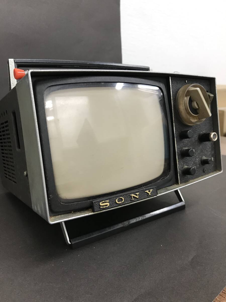 Y91 ジャンク品 SONY ソニー TRANSISTOR TELEVISION RECEIVER 持ち運び テレビ 昭和レトロ アンティーク_画像8