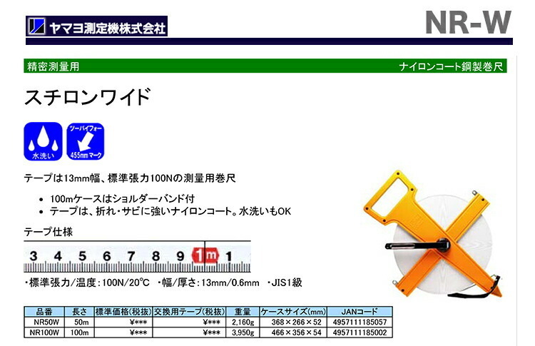 〈ヤマヨ〉 スチロンワイド 100ｍ　NR100W_画像2