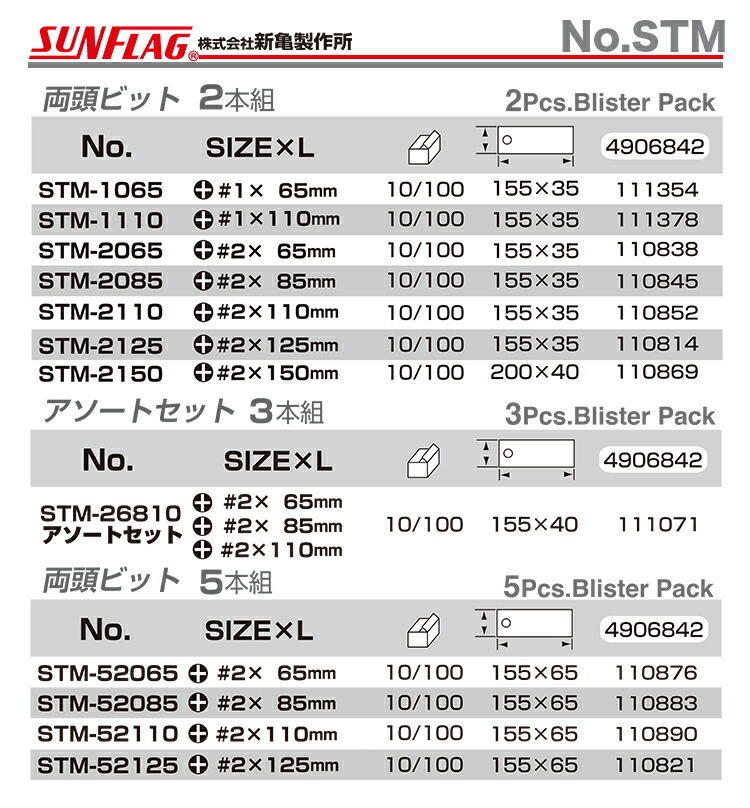 数量限定 〈SUNFLAG〉スーパースリムトーションビット　２本組　#2X85　STM-2085_画像3