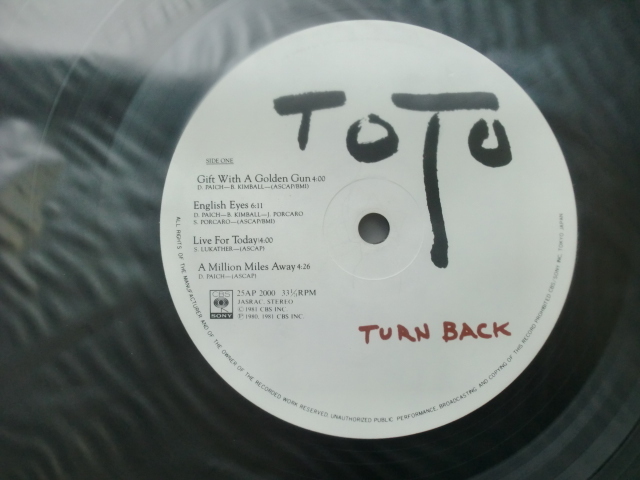＊【LP】TOTO／Turn Back（25AP2000）（日本盤）ポスター付_画像3