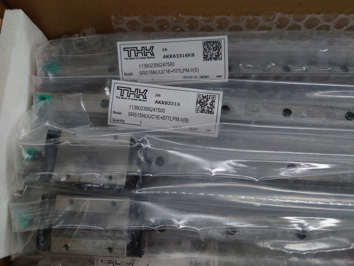 ★48未使用保管品 THK LMガイド 10本セット SRS15NUUC1E+577LPM-Ⅱ ガイドレールの画像2